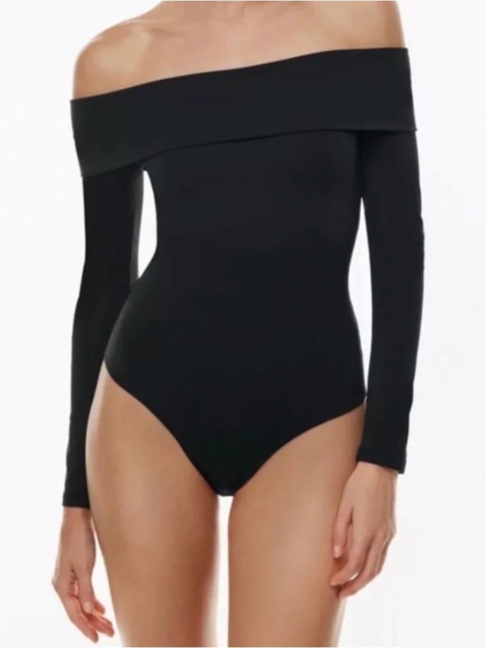 Aritzia Contour Black Off Shoulder Bodysuit Size S